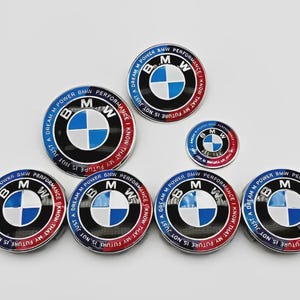 BMW Performance Emblem Badge Set: Custom Dream Power Logo - 7 Piece