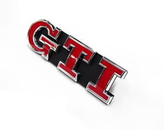 Emblema de parrilla delantera Volkswagen VW GTI: insignia roja y cromada para Golf MK7 MK7.5 (2013-2020) / Pieza estilo VW 5G0853679PWYR