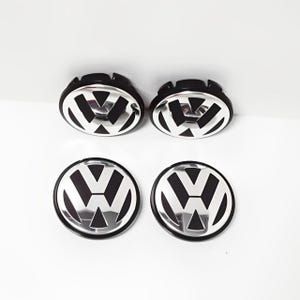 VW Set of 4 Volkswagen Wheel Centre Cap Badges