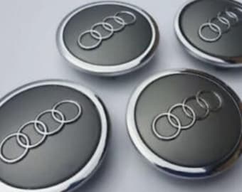 Jeu de 4 enjoliveurs de centre de roue Audi | Badge logo emblème pour A3 A4 A6 A8 TT