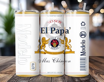 tumbler wrap design yo soy el papa mas -modelo cerveza-digital download
