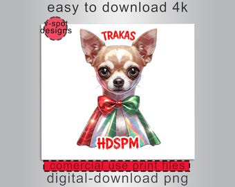 Cute Chihuahua Art Print, Funny Pet Portrait (Digital Download)