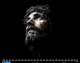 Jesus Christ Portrait: Crown of Thorns, Religious Easter Art (Digital Download