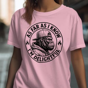 Heerlijke gorilla-T-shirts, T-shirt grappige aap met omgekeerde pet, sarcastische citaatkleding, chagrijnig dier, grappige teksttop