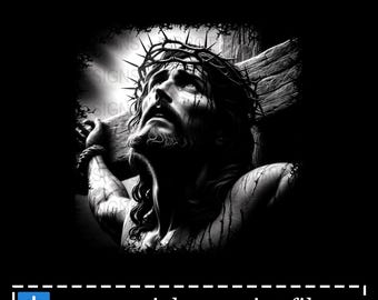 Jesus Christ Crucifixion Art: Crown of Thorns, Religious Image (Digital Download)