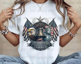 250-årsjubileum digitalt, USA digital bild, örn Frihetsgudinnan, Liberty Bell-konst, PNG transparent bakgrund, patriotisk design