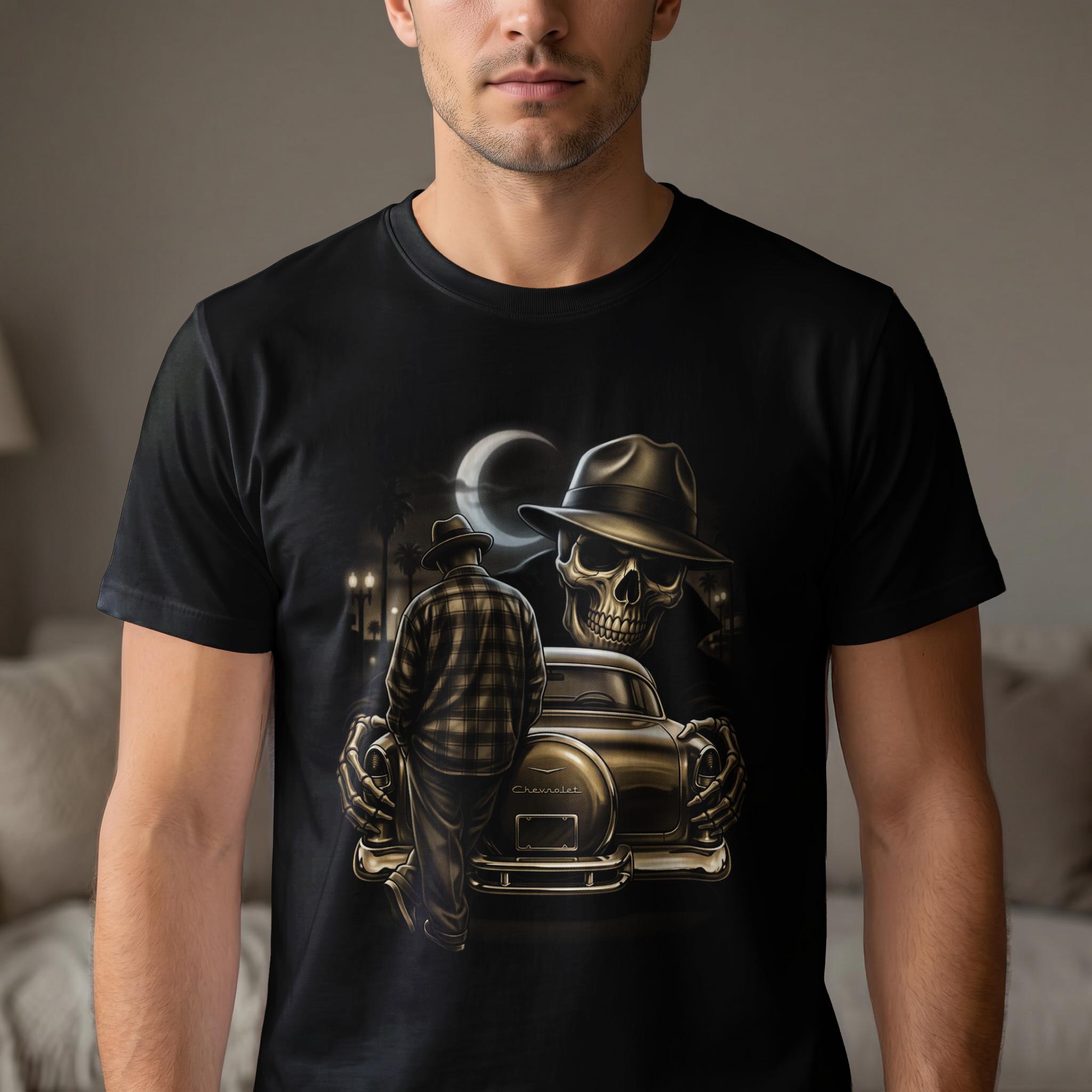 Chicano Lowrider Skull PNG, Vintage Car Halftone Design (digital ...