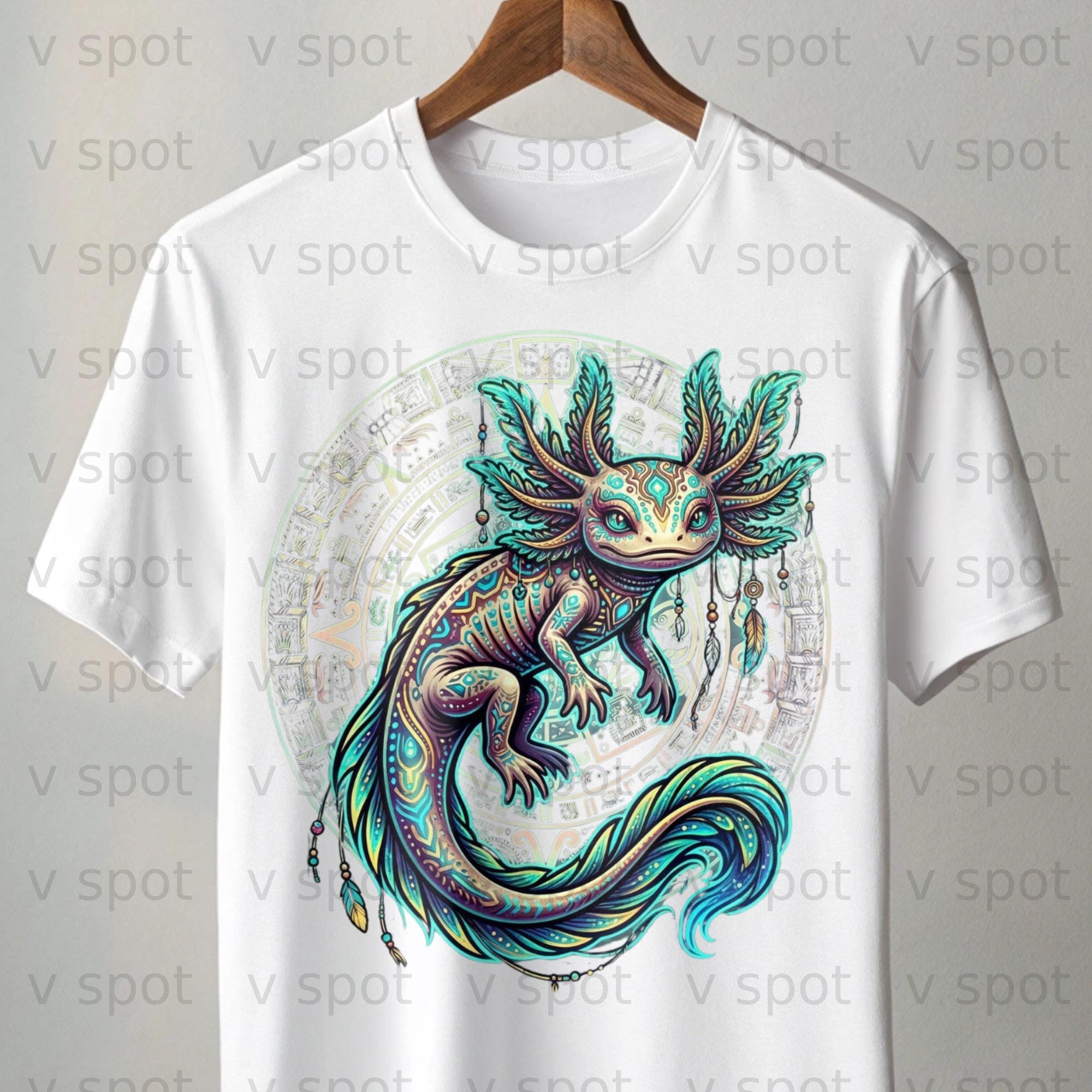 Axolotl PNG, Aztec Tribal Amphibian Art (digital Download) for POD ...
