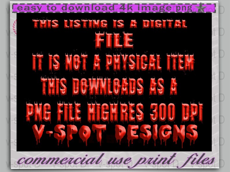 Digital Download 4K Image, High-Res 300 DPI, Commercial Use, Red and Black Text Design, PNG Format