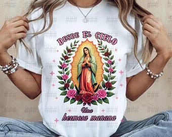 Nuestra Señora de Guadalupe PNG, Arte digital floral de la Virgen María (Descarga digital)