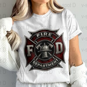 Fire Department T-Shirt, Vintage Firefighter Helmet Graphic Tee, Casual Unisex White Shirt
