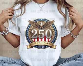 Águia comemorativa do 250º aniversário dos EUA em PNG, design patriótico (download digital)
