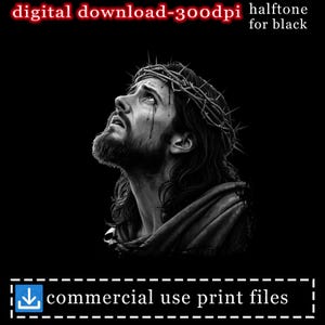 Jesus Dornenkrone digitales Bild, religiöse Kunst, christliche bedruckbare Kunst, Passion Christi, Retter Illustration, Osterdekor, SVG PNG
