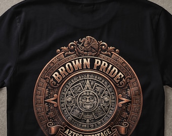 Brown Pride Aztec Heritage Design, Mesoamerican Culture Art, Mexican Eagle Crest (Digital Download)