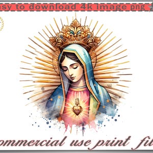 Lady of Guadalupe Digital Art, Virgen de Guadalupe PNG, High Resolution Image, Catholic Art Print, Sublimation Design, DTF DTG Ready