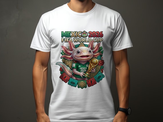 Mexico 2026 FIFA World Cup Axolotl T-shirt, Soccer Mascot Fan Top