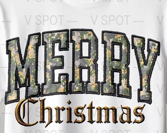Imagen PNG de Feliz Navidad Militar, Gráfico Navideño de Camuflaje (Descarga Digital)