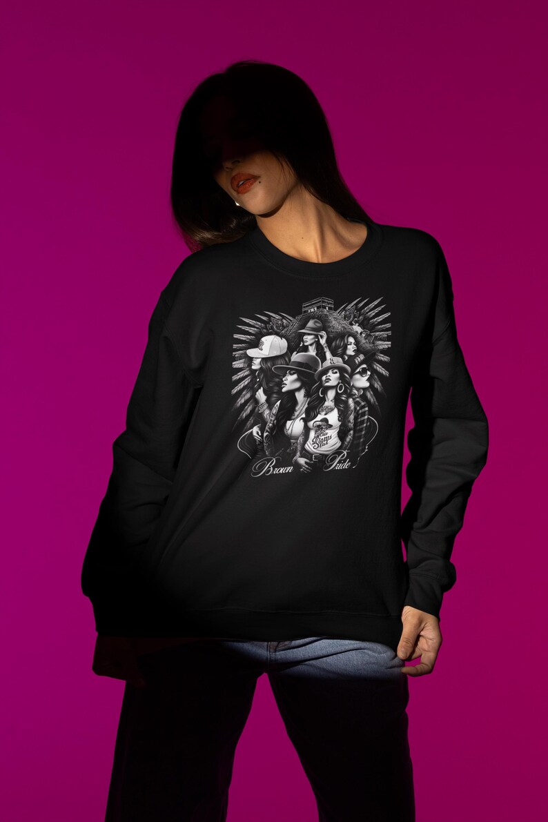 Brown Pride Chicana -png Halftone for Black Only Digital File ...