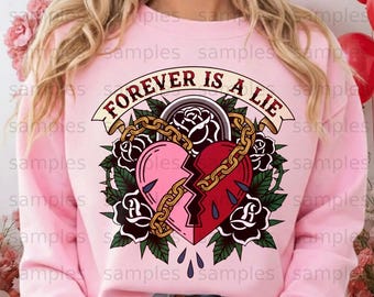 Broken Heart Roses Tattoo Design, Dark Romance Tattoo Flash (Digital Download)