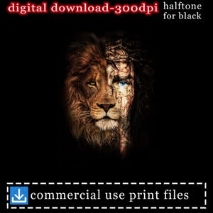 Lion and Lamb Digital Download, Jesus Christ, Religious Art, Christian Printable, Home Decor, Graphic Design, Inspirational Gift