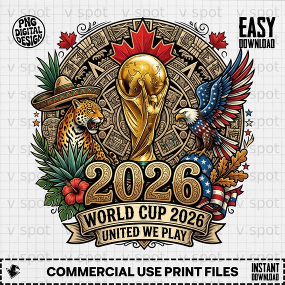 2026 World Cup PNG Digital Art, USA Mexico Canada Soccer Fan Design (Digital Download)