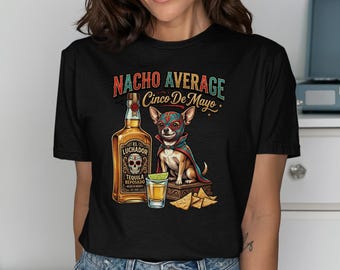 Cinco De Mayo Chihuahua Lucha Libre T-Shirt, Tequila Sugar Skull Fiesta Tee