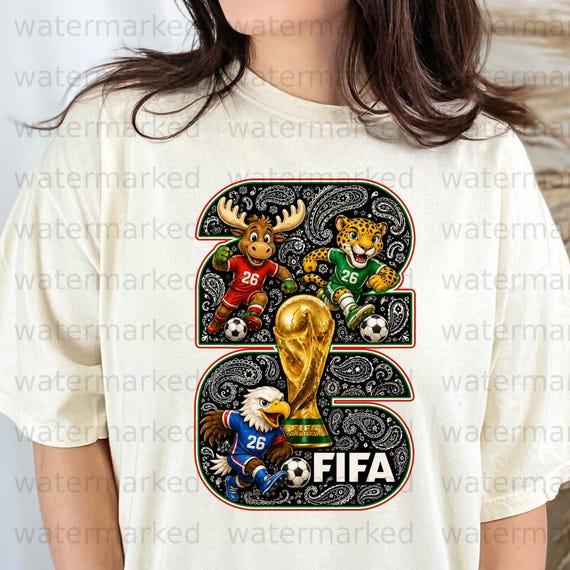 FIFA World Cup 2026 Mascot Art, Soccer Fan PNG (Digital Download)