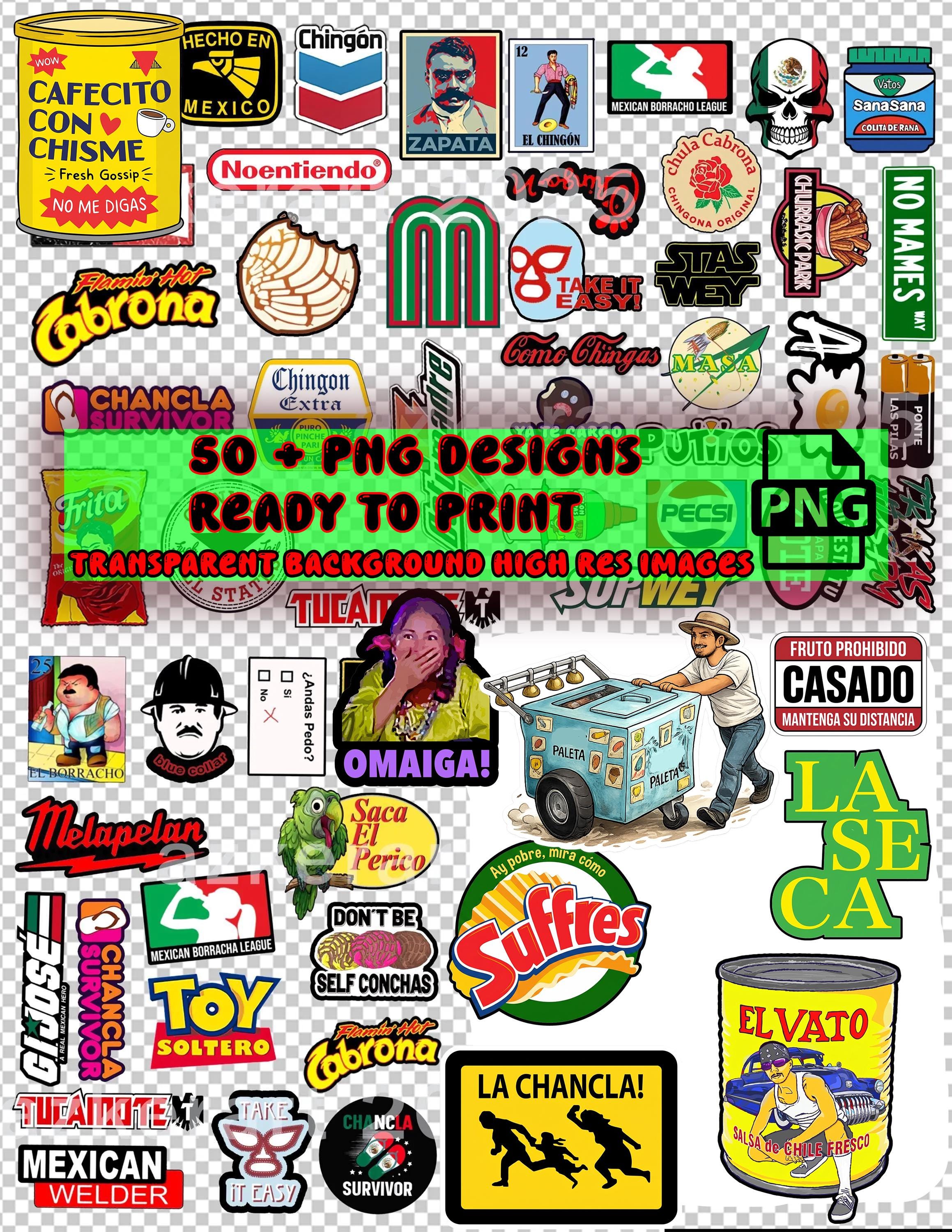 Sticker Design Jokes Mexico Stickers: Humor & Culture Designs (pack of 50)-digital Png File ...