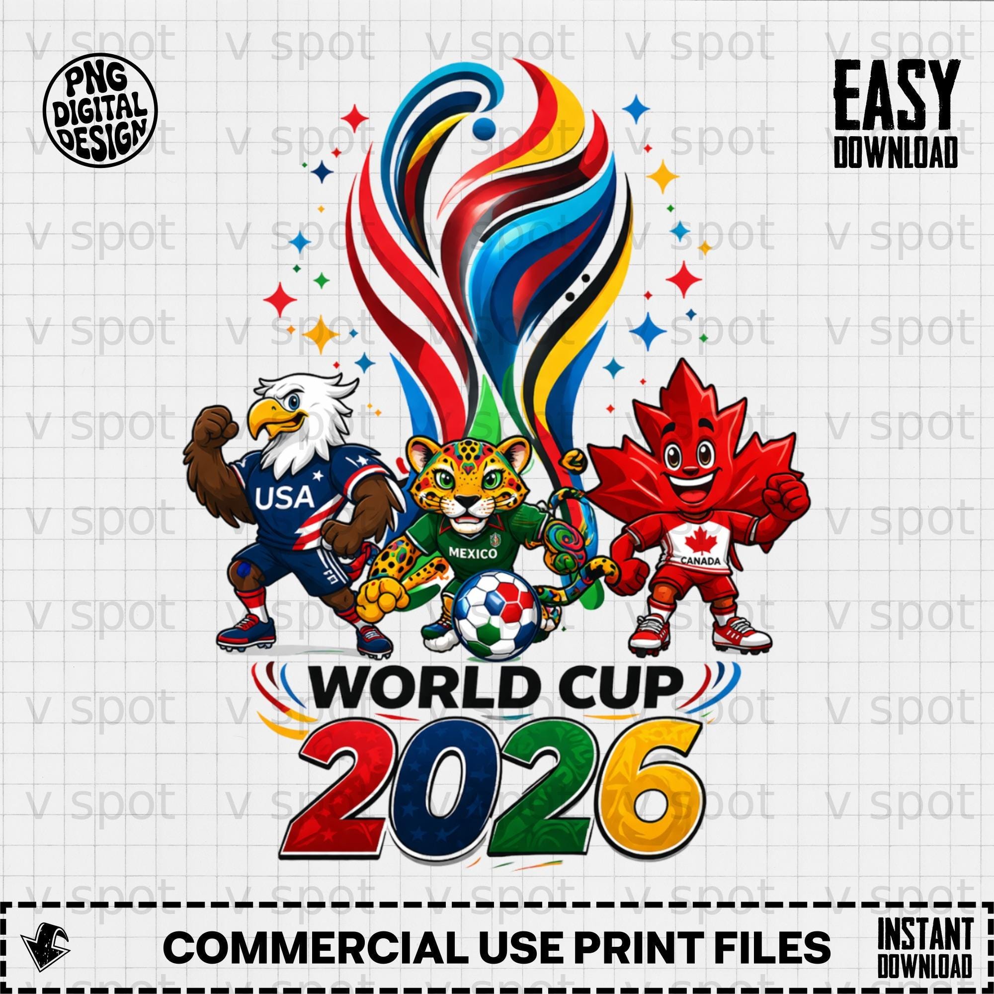 World Cup 2026 Mascots PNG – USA, Mexico, Canada Soccer Fan Art