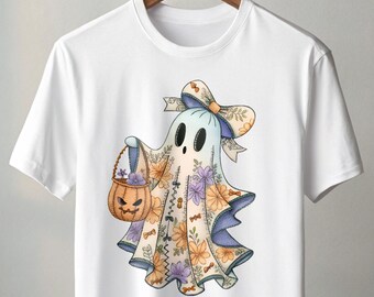 Patchwork Ghost PNG: retro Halloween-denimcoquette (digitale download)