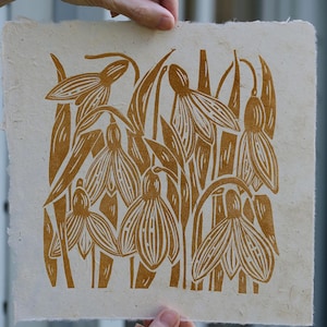 Snowdrop Lino Print