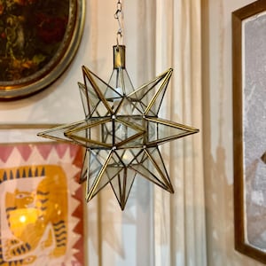 Star lamp handmade glass art work pendant light