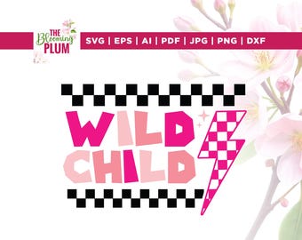 Wild Child Svg, fichier coupe petite fille pour Cricut (téléchargement numérique)