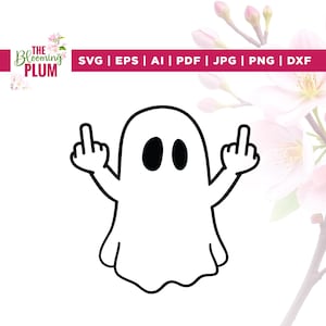 Ghost Middle Finger svg, Cricut, sublimation, Ghost svg, Middle Finger svg, Halloween Svg, Cute Ghost Halloween Svg, Silhouette, Cut file