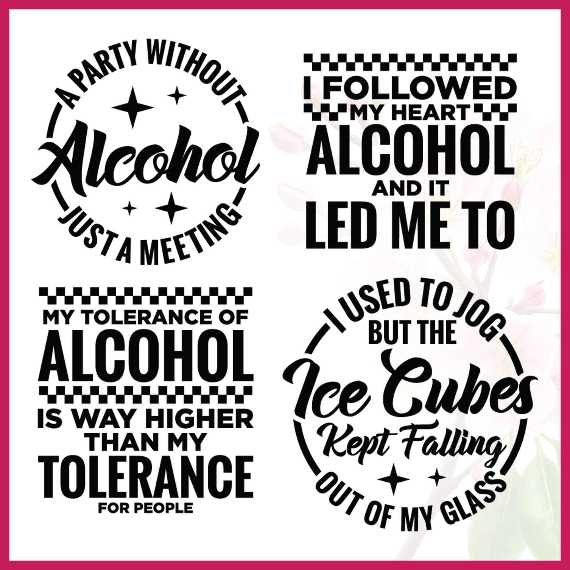 Funny Alcohol Quotes SVG Bundle, Drinking Coaster Designs (digital ...