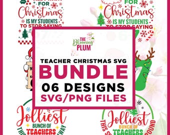 Lärare jul SVG PNG-paket, roliga juldesigner (digital nedladdning)