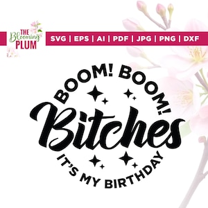 Boom Bitches, è il mio compleanno SVG, Cricut, sublimazione, viaggio di compleanno SVG, regina del compleanno SVG, maleducato SVG, compleanno di donne SVG, sarcastico SVG