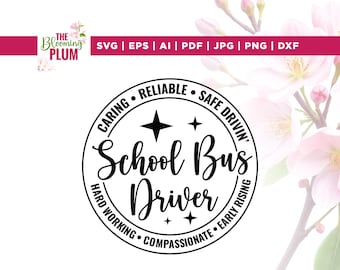 School Bus Driver SVG, Heart, Cricut, Sublimation (Digital Download)