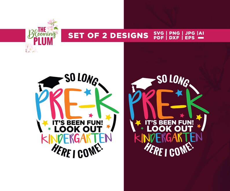So Long Pre-k Svg, Pre-k Graduation Svg, Cricut, Sublimation ...