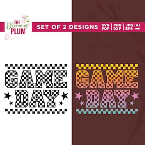 Checkered Game Day Svg, Game Day Png, Cricut, Sublimation, Game Day Checkered School Sport Svg, Sports Svg, Welcome Back To School Svg