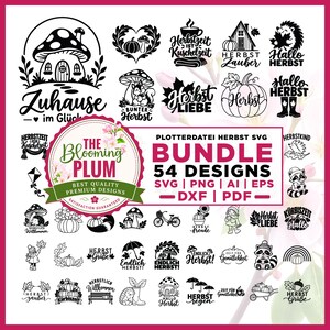 Plotterdatei Herbst Svg, German Autumn SVG Bundle, Herbst SVG, Fall SVG Bundle, Kürbisspice Svg, Hallo Herbst Design, Autumn Plotter File