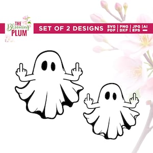 Ghost Middle Finger svg, Cricut, sublimation, Halloween svg, Cute Ghost Halloween, Funny Halloween svg, Silhouette, Cut file, Spooky Png