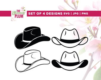 Cowboy Hat SVG, Cowgirl Clipart, Western Cut Files (Digital Download)