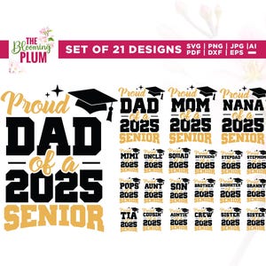 Trotse moeder van een 2025 Senior Svg, Senior moeder 2025 Svg, Cricut, sublimatie, Senior familie 2025 Svg, klasse van 2025 Svg, Senior 2025 Shirt Svg