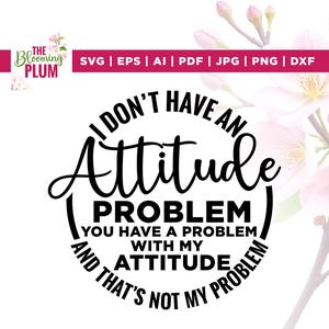 No tengo un problema de actitud Svg, sarcasmo Svg, Cricut, sublimación, no tengo Svg, un problema de actitud Svg, tienes un problema Svg, PNG