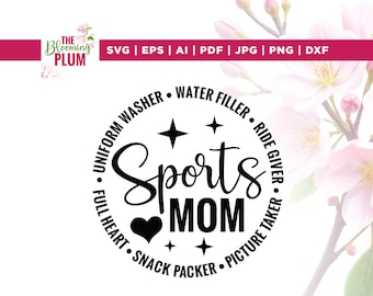 Sports Mom SVG, Uniform Washer, Baseball, Football, Volleyball (Digital Download)