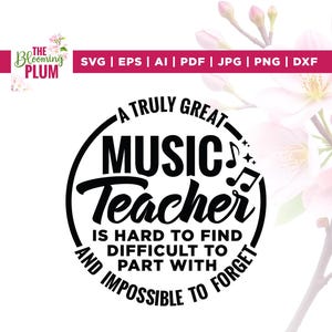 Un gran profesor de música (Svg), Cricut, sublimación, Profesor de música (Svg), Enseñar música (Svg), Un verdadero profesor de música (Png), Silueta, Archivo de corte