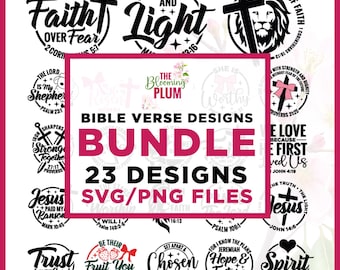 Bible Verse SVG Bundle, Religious Quotes, Christian Designs (Digital Download)