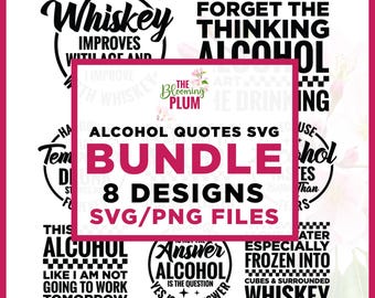 Funny Alcohol Quotes SVG Bundle, Drinking Coaster Designs (Digital Download)