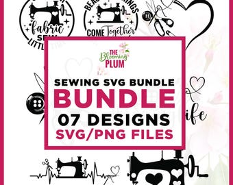 Sewing SVG Bundle, Crafting & Tailor Designs (Digital Download)